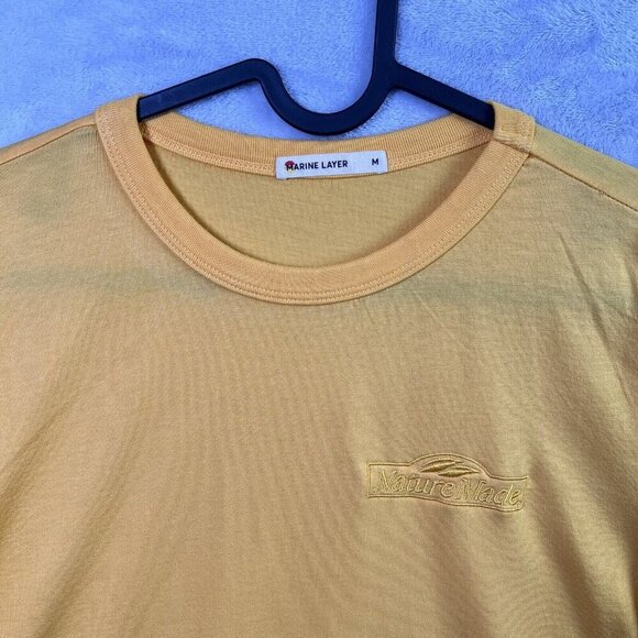 Marine Layer Yellow T-Shirt Nature Valley Women's Medium Short Sleeve Stretch - Picture 2 of 13